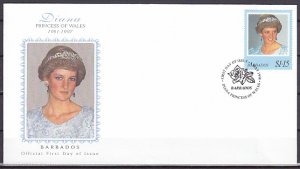 Barbados, Scott cat. 950c only. Lady Diana value on a First day cover. ^