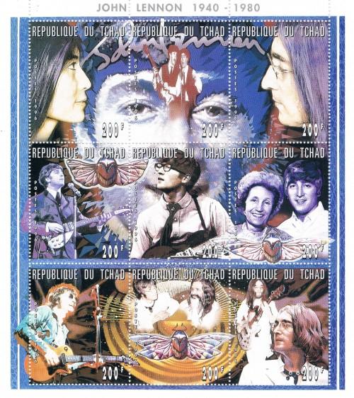 Chad 723 MNH Sheet of 9 Life of John Lennon (ML0296)