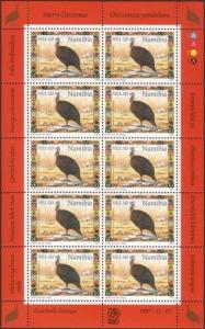 Namibia 1997 SG746 Christmas $1.10 Guineafowl sheetlet MNH