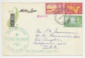 Cover / Postmark Tonga 1963 Tin Can Island - Canoe Mail