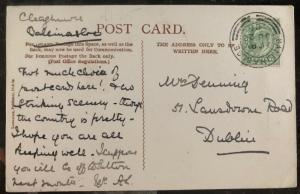 1903 Ballinasloe Ireland RPPC Postcard Cover To Dublin Suck Bridge Core