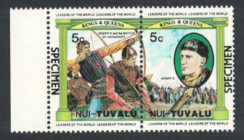Tuvalu Nui British Monarchs 2v Henri V SPECIMEN 1984 MNH SC#26