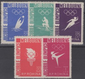 ZAYIX Romania 1116-1120 MNH Sports - Melbourne Olympics - Water Polo 060422S86