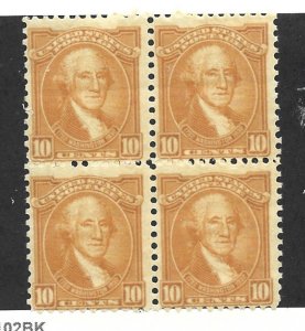 United States Scott 715 10-cent Washington Mint NH Block 2019 cv $60