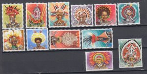 J44059 JL Stamps 1977=8 papua new guinea set mnh #446-57 headdresses