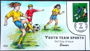 U.S. Used #3401 33c Youth Sports 2000 Collins First Day Cover (FDC)