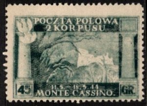 1946 Poland Battle at Monte Cassino Polish 2nd Corps in Italy Field Post Stamp