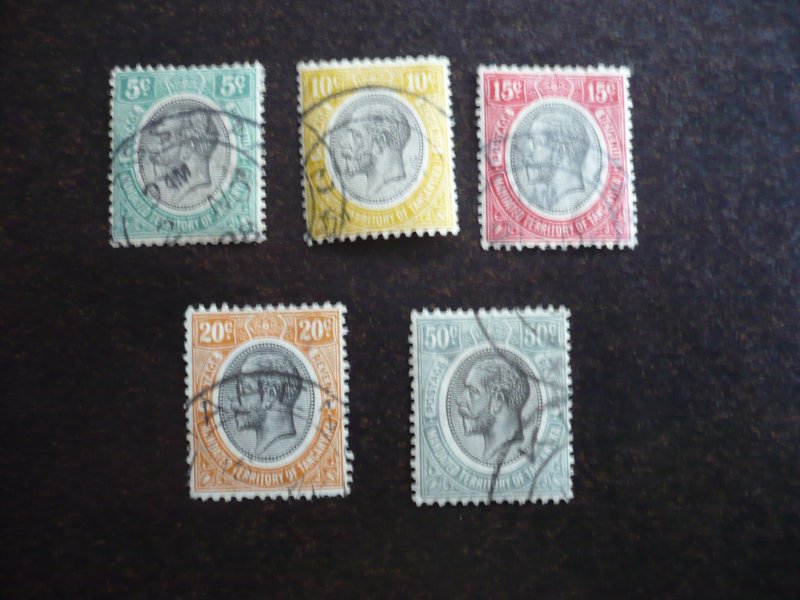 Stamps - Tanganyika - Scott# 29-32,37 - Used Part Set of 5 Stamps