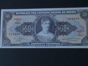 ​BRAZIL-1966-CENTRAL BANK-$5 CENTAVOS ON $50 CRUZEIRO UN CIR-VF-LAST ONE