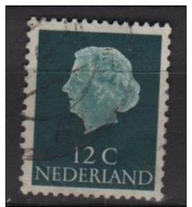 Netherlands 1953  Scott 345 used - 12c, Queen Juliana 