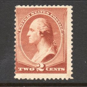 #210  2c Washington - Mint (hinged) and NICE   cv$42.50