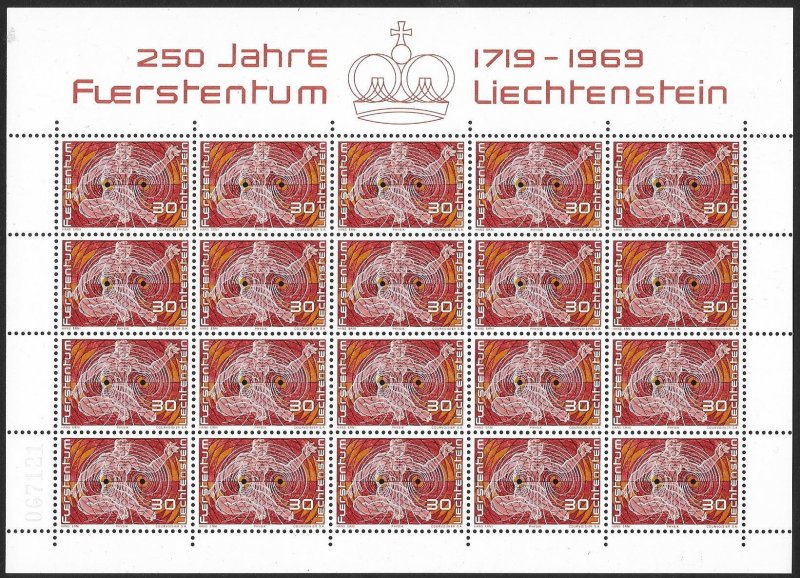 LIECHTENSTEIN (80) All different Sheets of stamps ALL Mint Never Hinged