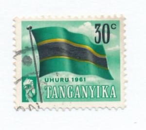  Tanganyika 1961 Scott 49 used - 30c, Flag, Independence