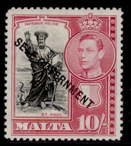 MALTA GVI SG248, 10s black & carmine, M MINT. Cat £35.