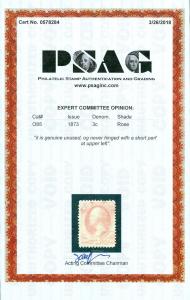 EDW1949SELL : USA 1873 Scott #O85 MNH Very Fresh 1 short perf PSAG Cert Cat $525 