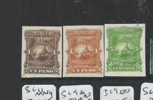 EL SALVADOR (P2006B)1891 PLATE PROOF LOT OF 27 ASSORTED VALUES AND COLORS VF LOT