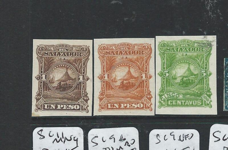 EL SALVADOR (P2006B)1891 PLATE PROOF LOT OF 27 ASSORTED VALUES AND COLORS VF LOT