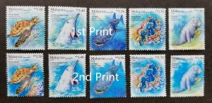 *FREE SHIP Malaysia 1&2 Print Definitive Iconic Marine Life 2020 (stamp pair MNH