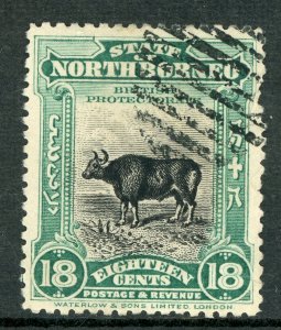 North Borneo 1909 British Colony 10¢ Buffalo Scott #147 Perf 114 VFU  F734