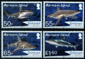 2021 Ascension Is Galapagos Shark (4) (Scott NA) MNH