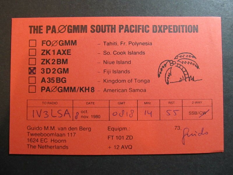 4220 Amateur Radio QSL Card South Pacific DXPedition Fiji