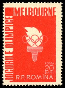 ROMANIA Sc 1116 MH - 1956 20b -Olympic Rings & Torch