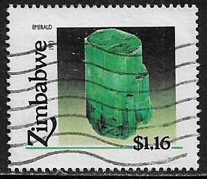 Zimbabwe #681 Used Stamp - Minerals - Emerald