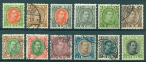 Iceland #176-187 Used  CV$482.35   187 Thin; 179, 187 Mint