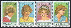 Anguilla 969 ad strip,MNH.Michel 996-999 vs. Diana,Princess of Wales,1998.