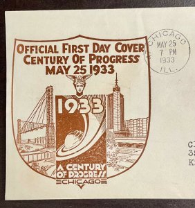 729 Lou Kreicker Cachet 1933 Century of Progress, Chicago FDC   P-26