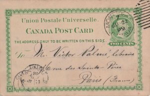 Canada 1886 Montreal to Paris France Calais 2c Victoria Postal Stationery Card