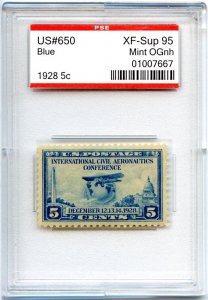 US SCOTT #650 MINT-XF-SUP-OG-NH GRADED 95 PSE ENCAPSULATED SMQ $50 (8/14/24 GP)