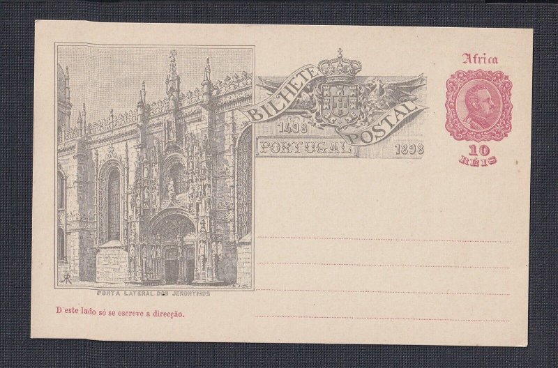 PORTUGUESE AFRICA 1898 INDIA 4TH CENTENARY 8 ILLUSTRATED PS CARDS H&G 1-2 UNUSED