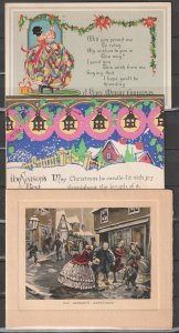 Six Old Christmas Cards    Very colorful