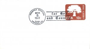 US EVENT PICTORIAL POSTMARK COVER FOR GOD AND COUNTRY FRESPEX FRESNO 1977