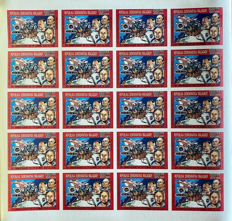 Full Sheets of Stamps Complete Set First man on Moon Anniversary / Espace