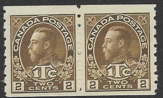 Canada MR-7  1916   2 cent VF Mint Pair Die II