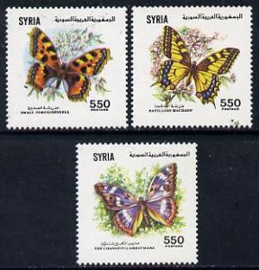 Syria 1991 Butterflies set of 3 unmounted mint, SG 1803-05