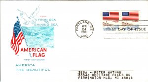 US 1891 From Sea to Shining Sea Coil Pair House of Farnam Label FDC