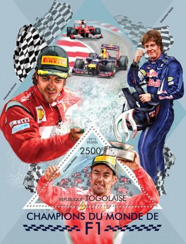 TOGO 2013 SHEET F1 FORMULA 1 WORLD CHAMPIONS SPORTS tg13418b