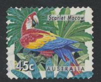 Australia SG 1485  Used  Parrot / Macaw - self adhesive