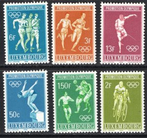Thematic stamps LUXEMBOURG 1968 MEXICO OLYMPICS 815/20 mint