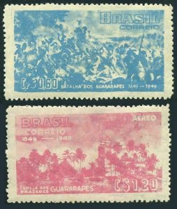 Brazil 686,C74, MNH-folded. Mi 738-739. 2nd Battle of Guararapes,300th Ann.1949.