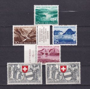 SA14f Switzerland 1952 Pro Patria - Glarus and Zug stamps