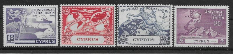 CYPRUS SG168/71 1949 U.P.U. SET MTD MINT