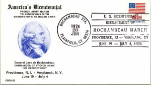 US BICENTENNIAL REENACTMENT OF ROCHAMBEAU MARCH AT PLAINFIELD, CONNECTICUT