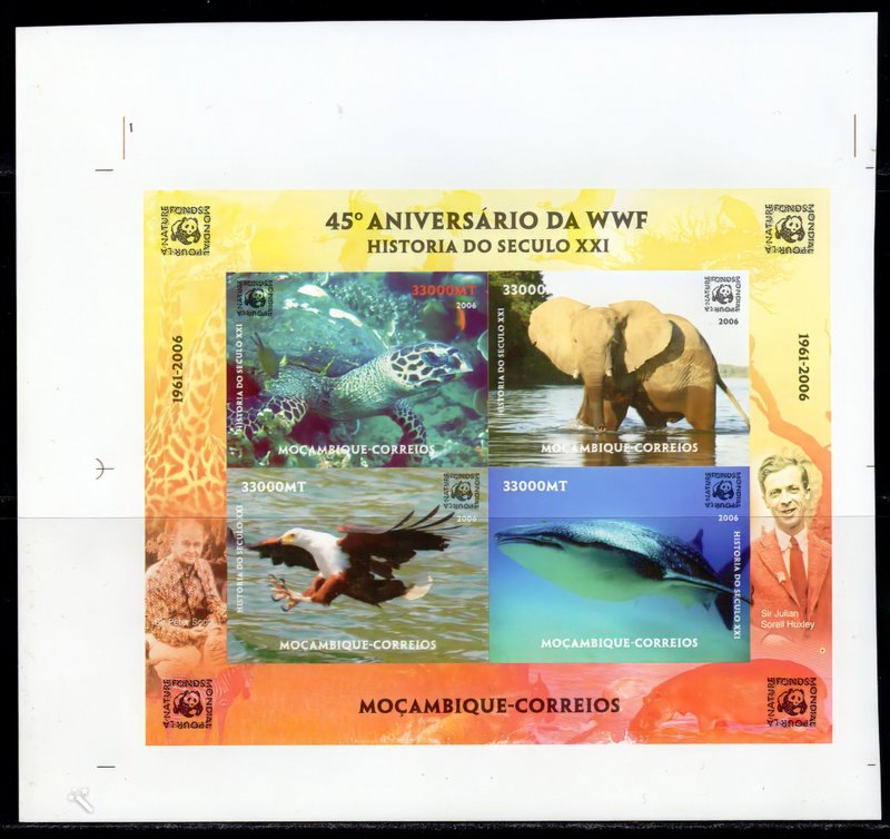 Mozambique 2006 WWF 45th Anniversary Souvenir Sheet FINAL PROOF IMPERFORATED MNH