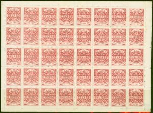 Samoa 1880 2d Rose Re-Print Complete Sheet of 40 Fine MNH