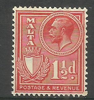 Malta - 1930 King George V 1-1/2d MLH   #170