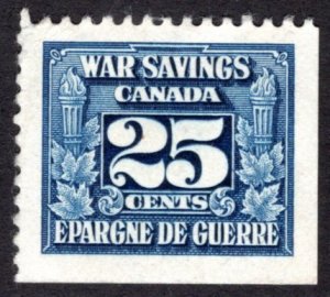 van Dam FWS5, 25c blue, Federal War Savings, MNG, Canada Revenue Stamp